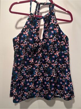 Raisins Pink Curvy Tankini Swim Top - 20W